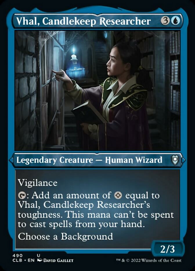 Vhal, Candlekeep Researcher (Foil Etched) [Commander Legends: Battle for Baldur's Gate] | Deep Dive Games St. Marys