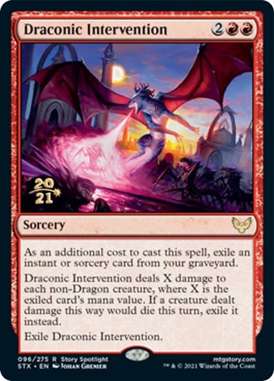 Draconic Intervention [Strixhaven: School of Mages Prerelease Promos] | Deep Dive Games St. Marys