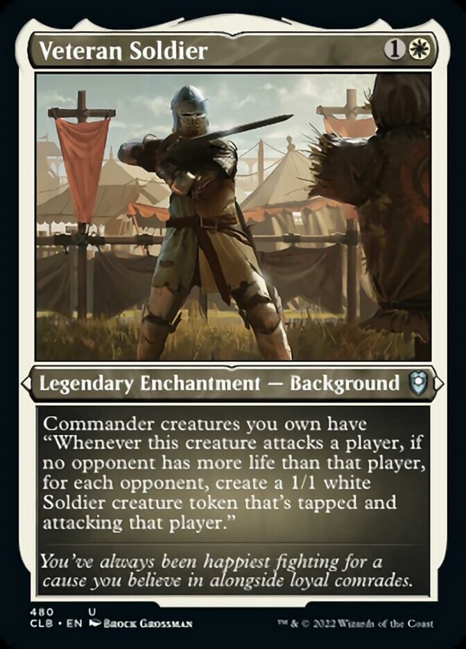Veteran Soldier (Foil Etched) [Commander Legends: Battle for Baldur's Gate] | Deep Dive Games St. Marys