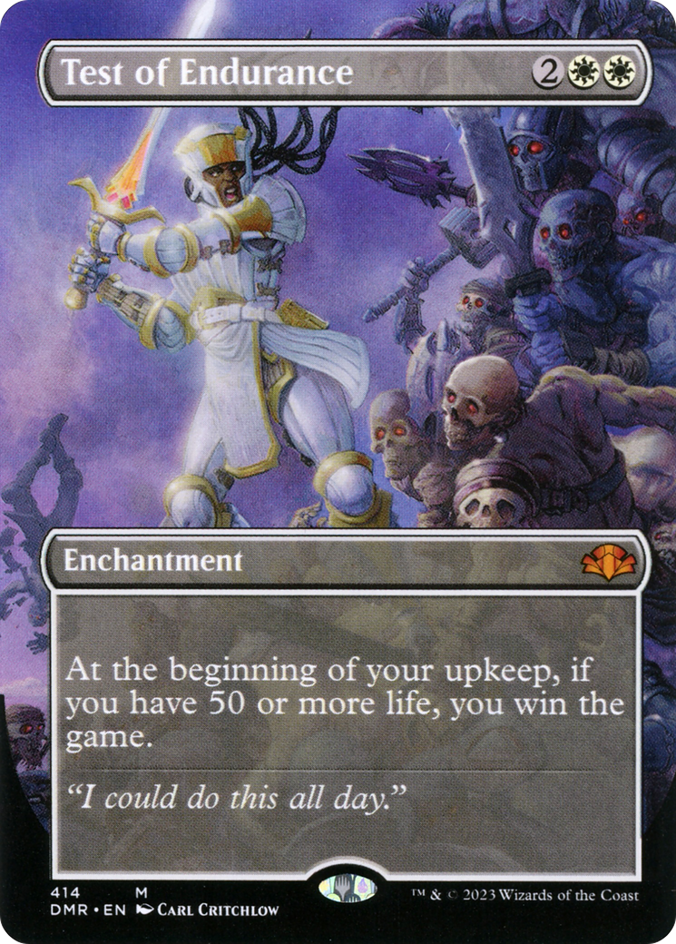 Test of Endurance (Borderless Alternate Art) [Dominaria Remastered] | Deep Dive Games St. Marys
