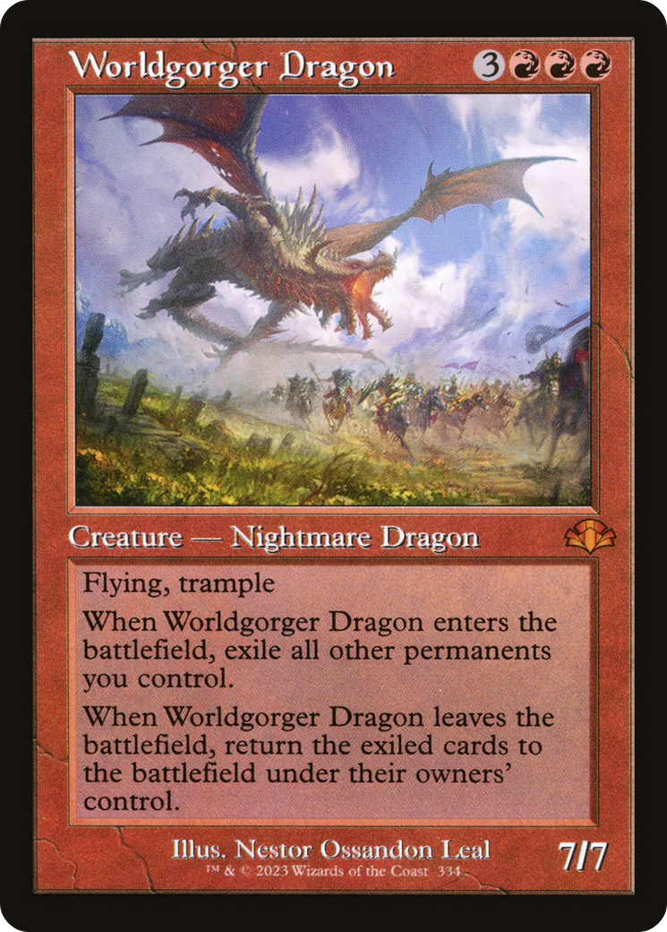 Worldgorger Dragon (Retro) [Dominaria Remastered] | Deep Dive Games St. Marys