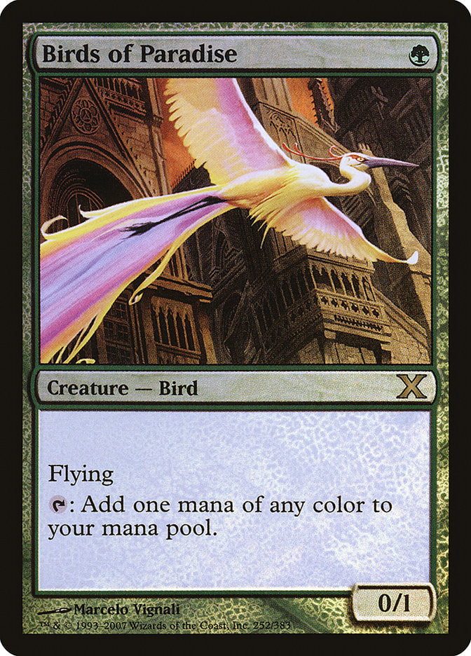 Birds of Paradise (Premium Foil) [Tenth Edition] | Deep Dive Games St. Marys