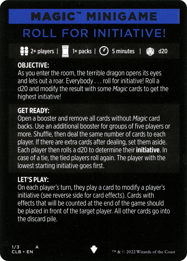 Roll for Initiative! (Magic Minigame) [Commander Legends: Battle for Baldur's Gate Minigame] | Deep Dive Games St. Marys