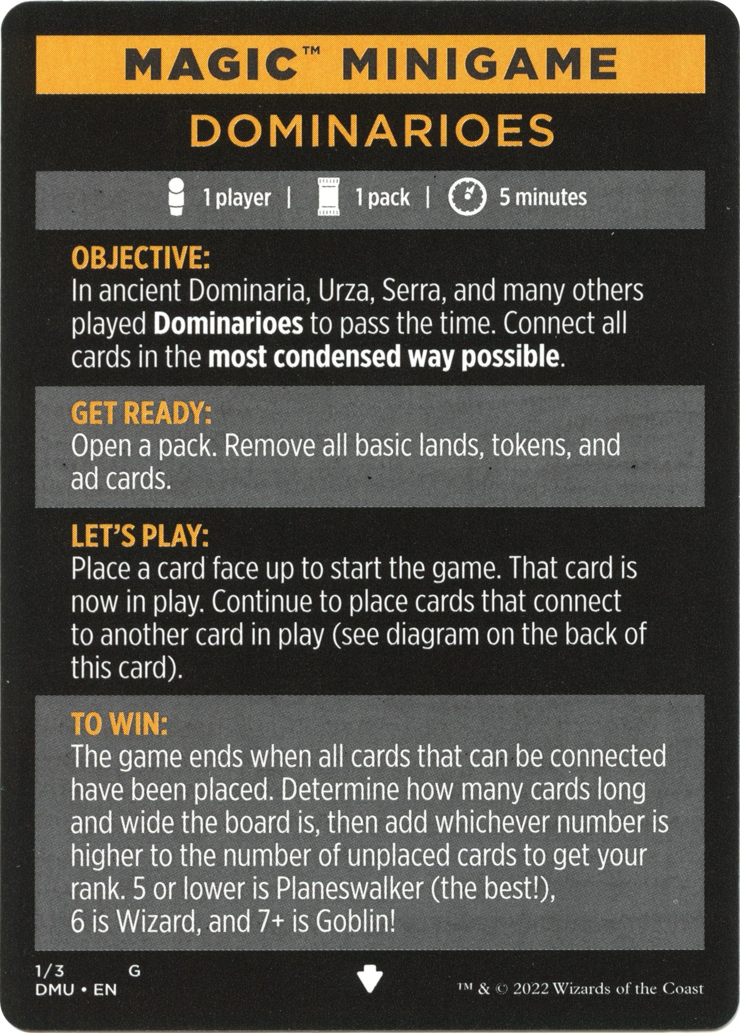 Dominarioes (Magic Minigame) [Dominaria United Minigame] | Deep Dive Games St. Marys