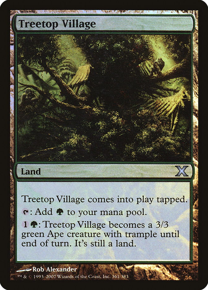 Treetop Village (Premium Foil) [Tenth Edition] | Deep Dive Games St. Marys