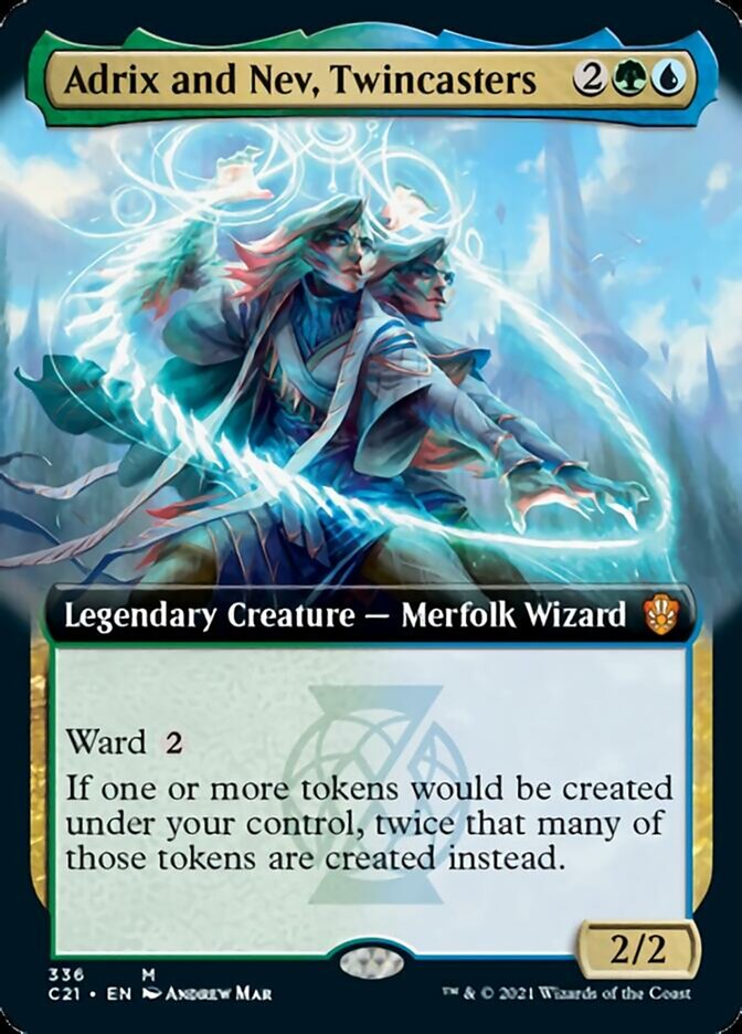Adrix and Nev, Twincasters (Extended Art) [Commander 2021] | Deep Dive Games St. Marys