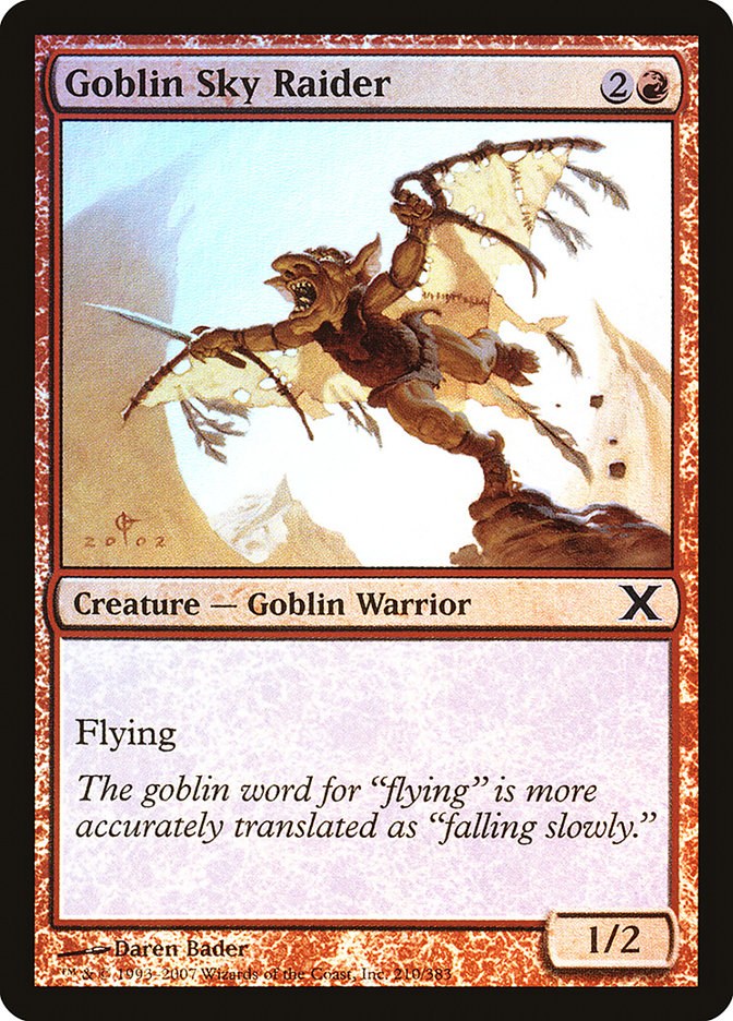 Goblin Sky Raider (Premium Foil) [Tenth Edition] | Deep Dive Games St. Marys