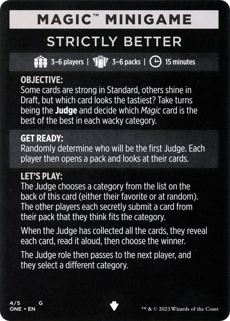 Strictly Better (Magic Minigame) [Phyrexia: All Will Be One Minigame] | Deep Dive Games St. Marys