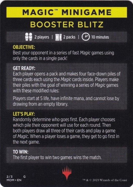 Booster Blitz (Magic Minigame) [March of the Machine Minigame] | Deep Dive Games St. Marys