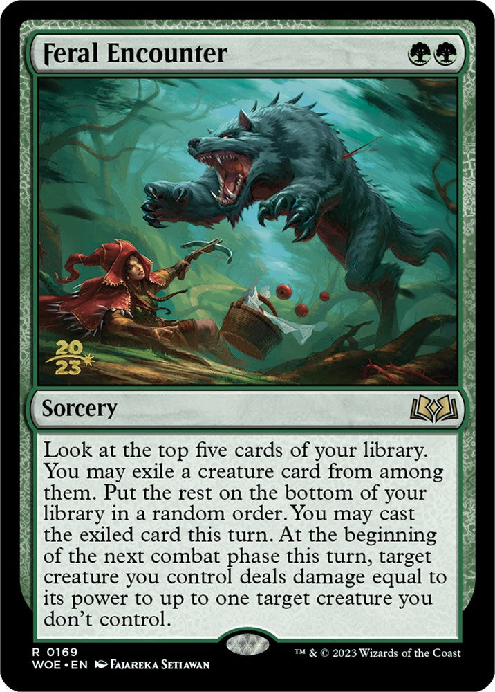 Feral Encounter [Wilds of Eldraine Prerelease Promos] | Deep Dive Games St. Marys