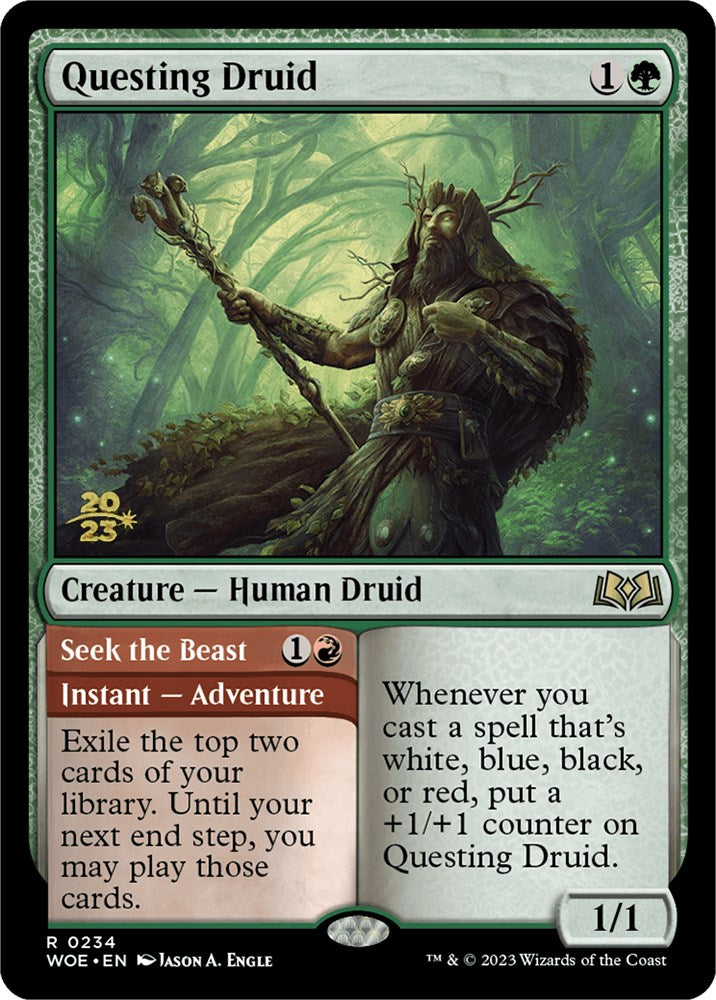 Questing Druid // Seek the Beast [Wilds of Eldraine Prerelease Promos] | Deep Dive Games St. Marys