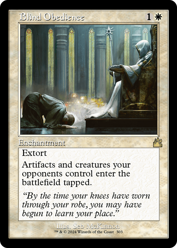 Blind Obedience (Retro Frame) [Ravnica Remastered] | Deep Dive Games St. Marys