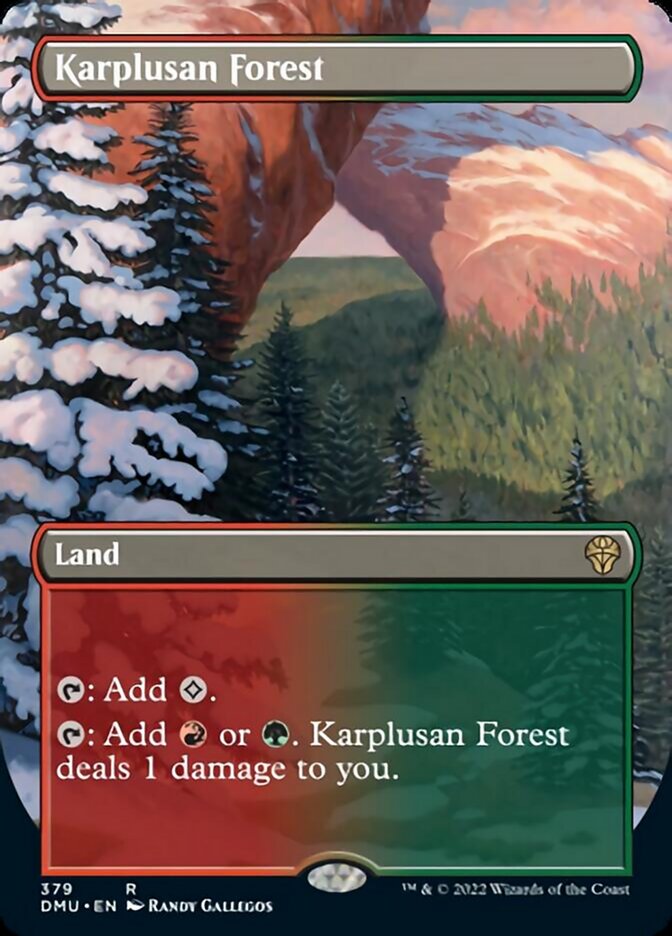Karplusan Forest (Borderless Alternate Art) [Dominaria United] | Deep Dive Games St. Marys