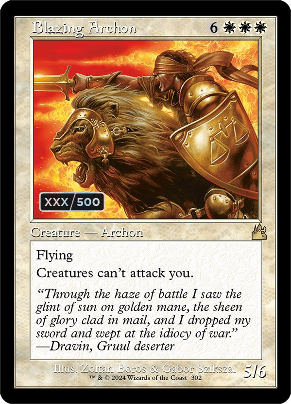 Blazing Archon (Retro) (Serialized) [Ravnica Remastered] | Deep Dive Games St. Marys