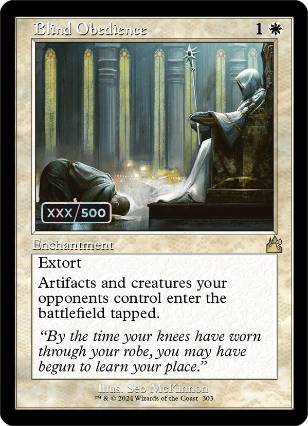 Blind Obedience (Retro) (Serialized) [Ravnica Remastered] | Deep Dive Games St. Marys