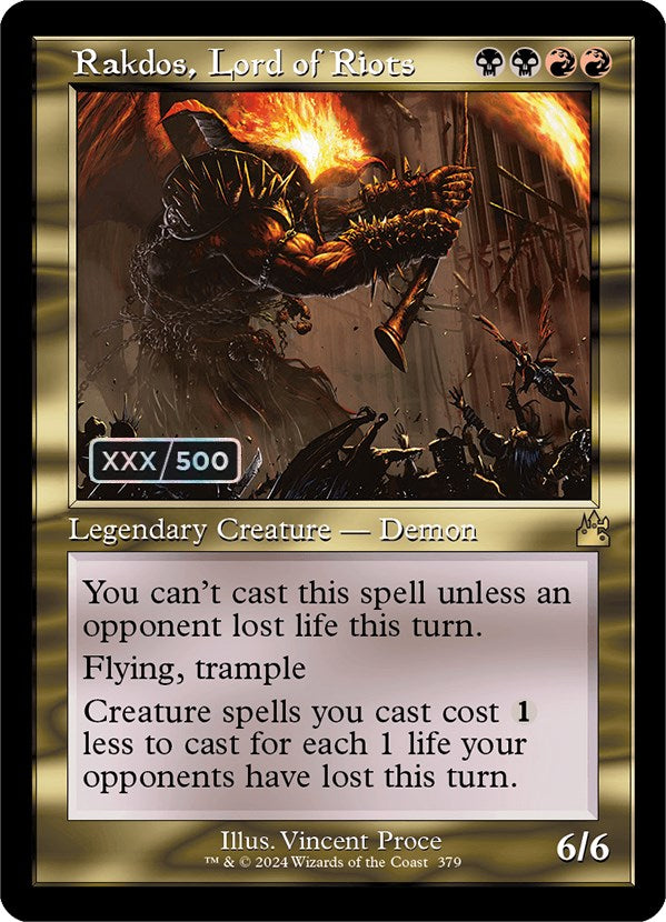 Rakdos, Lord of Riots (Retro) (Serialized) [Ravnica Remastered] | Deep Dive Games St. Marys