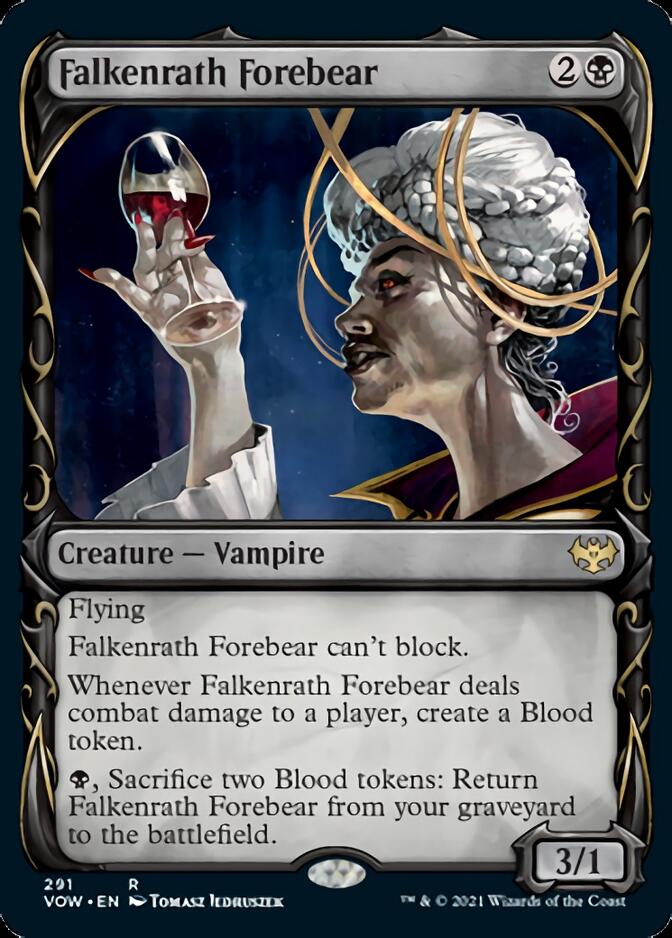 Falkenrath Forebear (Showcase Fang Frame) [Innistrad: Crimson Vow] | Deep Dive Games St. Marys