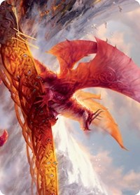 Goldspan Dragon Art Card (Gold-Stamped Signature) [Kaldheim Art Series] | Deep Dive Games St. Marys