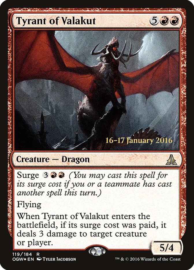 Tyrant of Valakut [Oath of the Gatewatch Prerelease Promos] | Deep Dive Games St. Marys