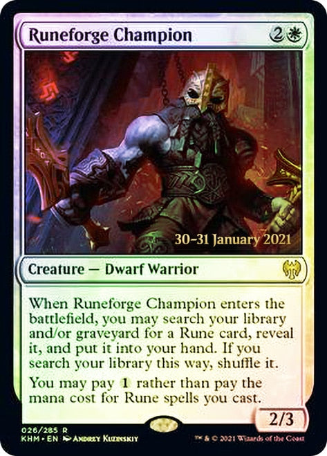 Runeforge Champion [Kaldheim Prerelease Promos] | Deep Dive Games St. Marys