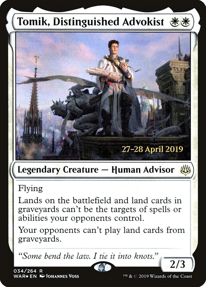 Tomik, Distinguished Advokist [War of the Spark Prerelease Promos] | Deep Dive Games St. Marys