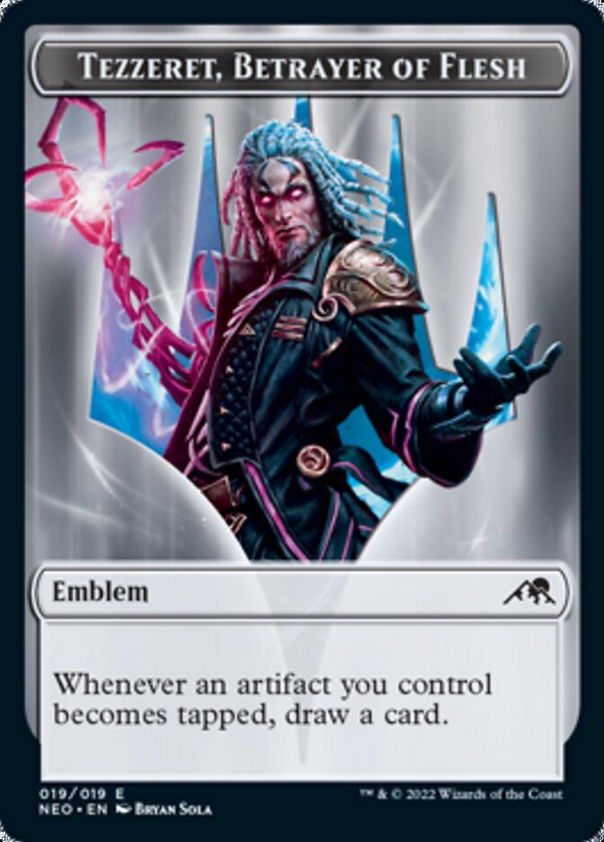 Tezzeret, Betrayer of Flesh Emblem [Kamigawa: Neon Dynasty Tokens] | Deep Dive Games St. Marys