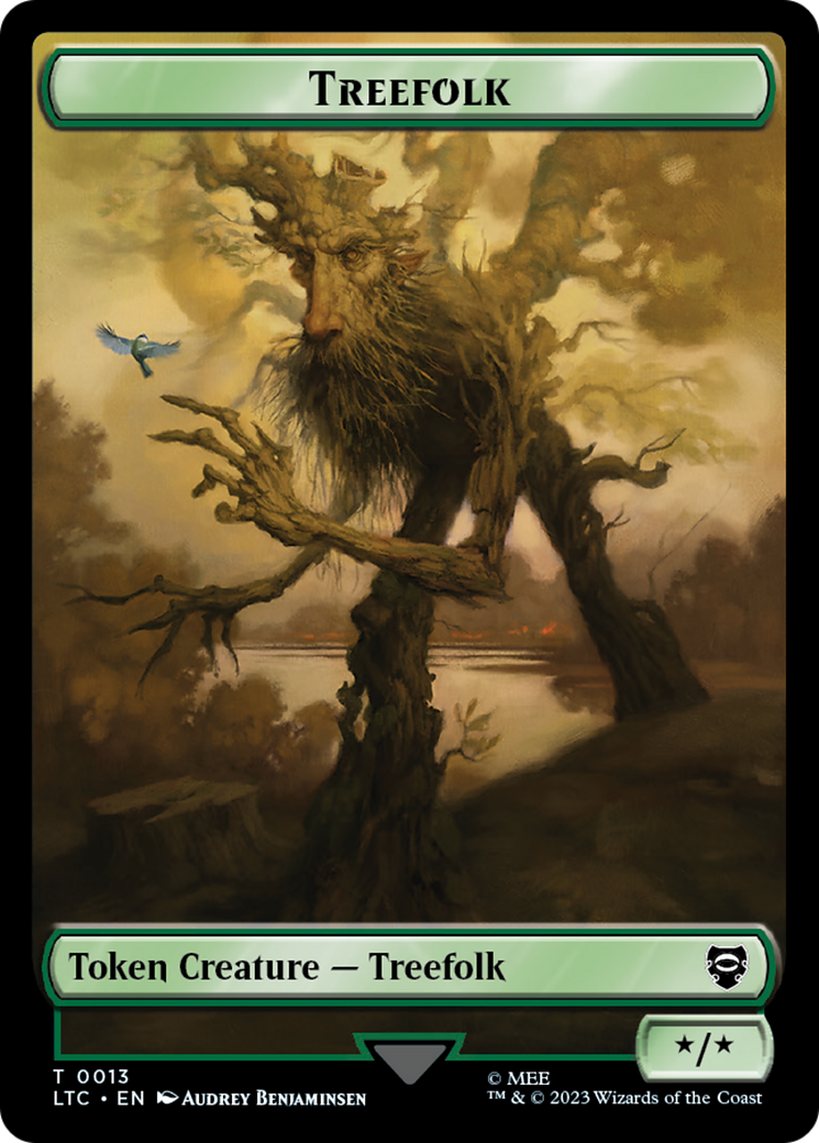 Beast // Treefolk Double Sided Token [The Lord of the Rings: Tales of Middle-Earth Commander Tokens] | Deep Dive Games St. Marys