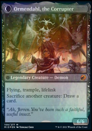 Jerren, Corrupted Bishop // Ormendahl, the Corrupted [Innistrad: Midnight Hunt Prerelease Promos] | Deep Dive Games St. Marys