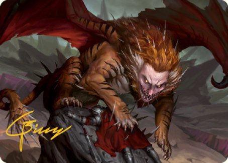 Manticore Art Card (Gold-Stamped Signature) [Dungeons & Dragons: Adventures in the Forgotten Realms Art Series] | Deep Dive Games St. Marys