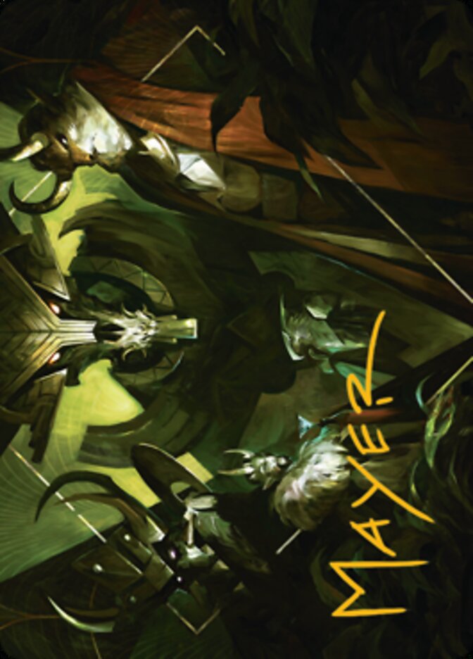 Meeting of the Five Art Card (Gold-Stamped Signature) [Streets of New Capenna Art Series] | Deep Dive Games St. Marys