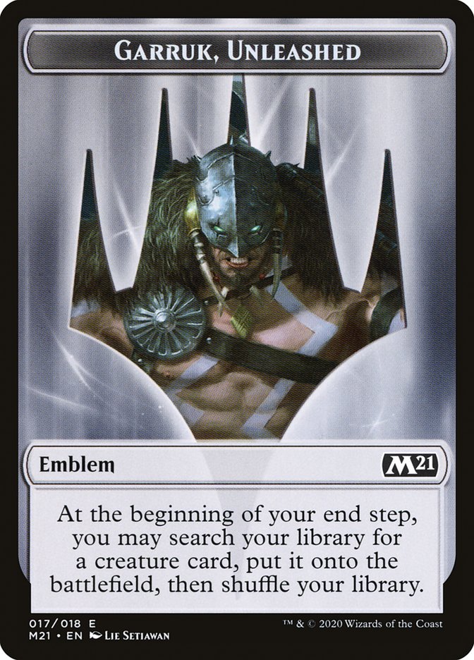 Garruk, Unleashed Emblem [Core Set 2021 Tokens] | Deep Dive Games St. Marys