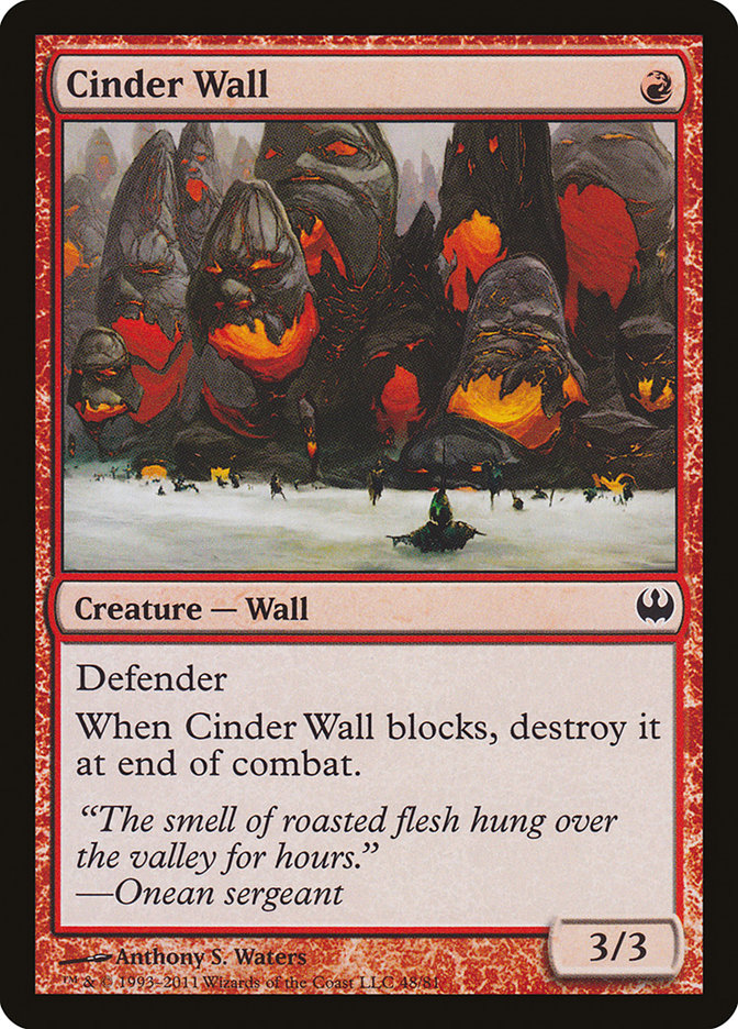 Cinder Wall [Duel Decks: Knights vs. Dragons] | Deep Dive Games St. Marys