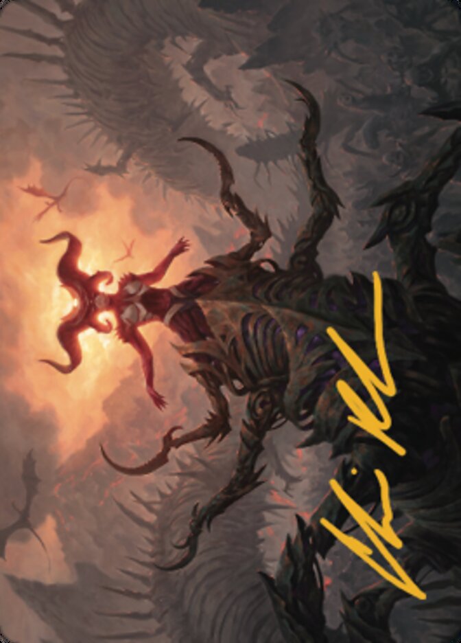 Sheoldred, the Apocalypse Art Card (Gold-Stamped Signature) [Dominaria United Art Series] | Deep Dive Games St. Marys