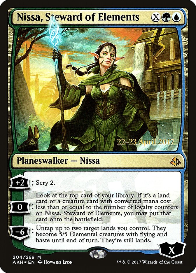 Nissa, Steward of Elements [Amonkhet Prerelease Promos] | Deep Dive Games St. Marys