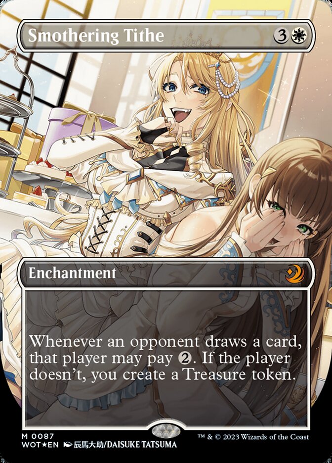 Smothering Tithe (Anime Borderless) (Confetti Foil) [Wilds of Eldraine: Enchanting Tales] | Deep Dive Games St. Marys