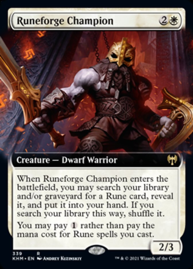 Runeforge Champion (Extended Art) [Kaldheim] | Deep Dive Games St. Marys
