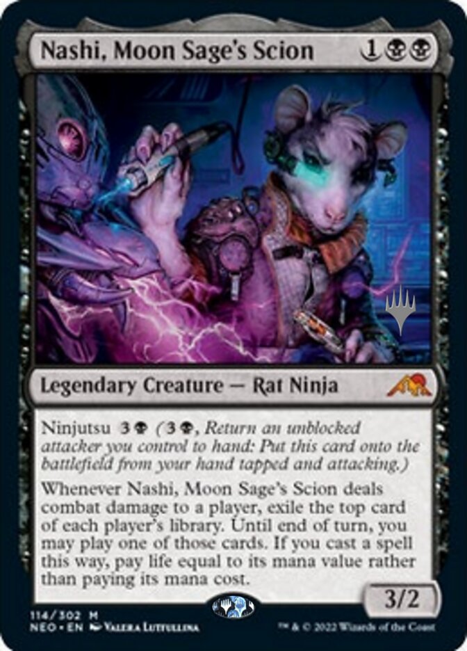 Nashi, Moon Sage's Scion (Promo Pack) [Kamigawa: Neon Dynasty Promos] | Deep Dive Games St. Marys