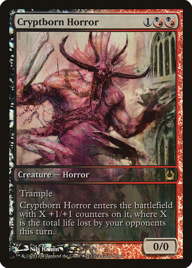 Cryptborn Horror (Game Day) (Extended Art) [Return to Ravnica Promos] | Deep Dive Games St. Marys