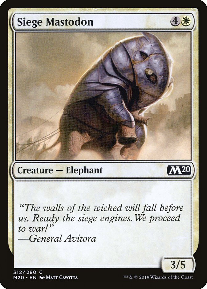 Siege Mastodon [Core Set 2020] | Deep Dive Games St. Marys