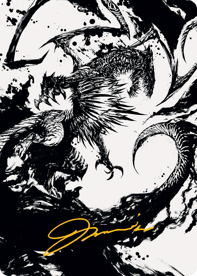 Skithiryx, the Blight Dragon Art Card (Gold-Stamped Signature) [March of the Machine Art Series] | Deep Dive Games St. Marys
