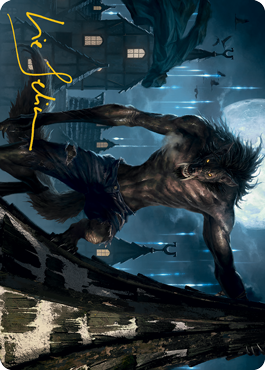 Stalking Predator Art Card (Gold-Stamped Signature) [Innistrad: Midnight Hunt Art Series] | Deep Dive Games St. Marys