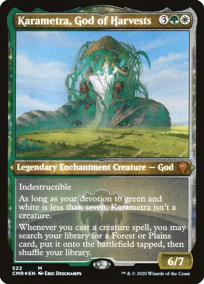 Karametra, God of Harvests (Etched) [Commander Legends] | Deep Dive Games St. Marys