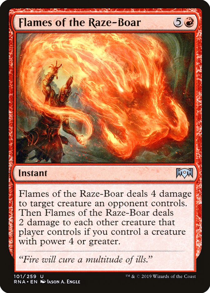 Flames of the Raze-Boar [Ravnica Allegiance] | Deep Dive Games St. Marys