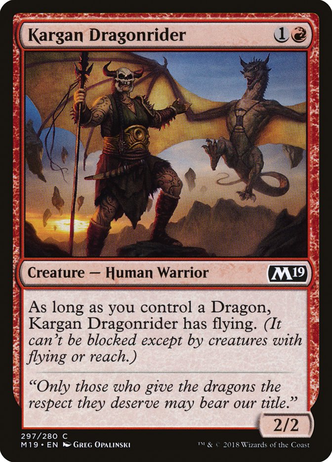 Kargan Dragonrider [Core Set 2019] | Deep Dive Games St. Marys