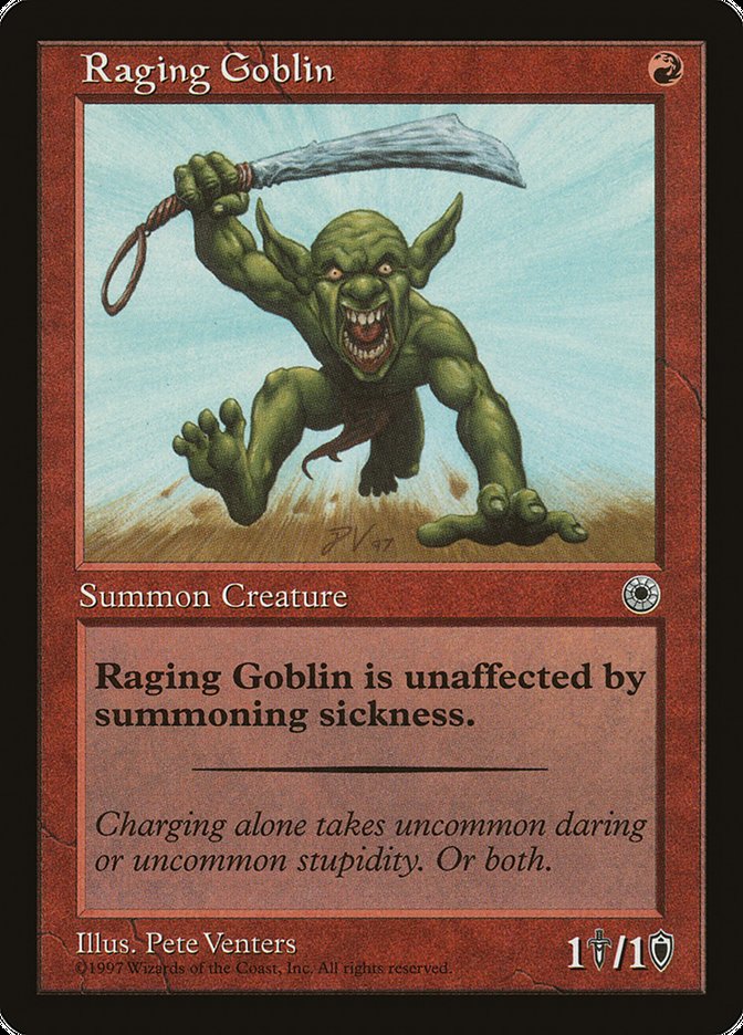 Raging Goblin (With Flavor Text) [Portal] | Deep Dive Games St. Marys