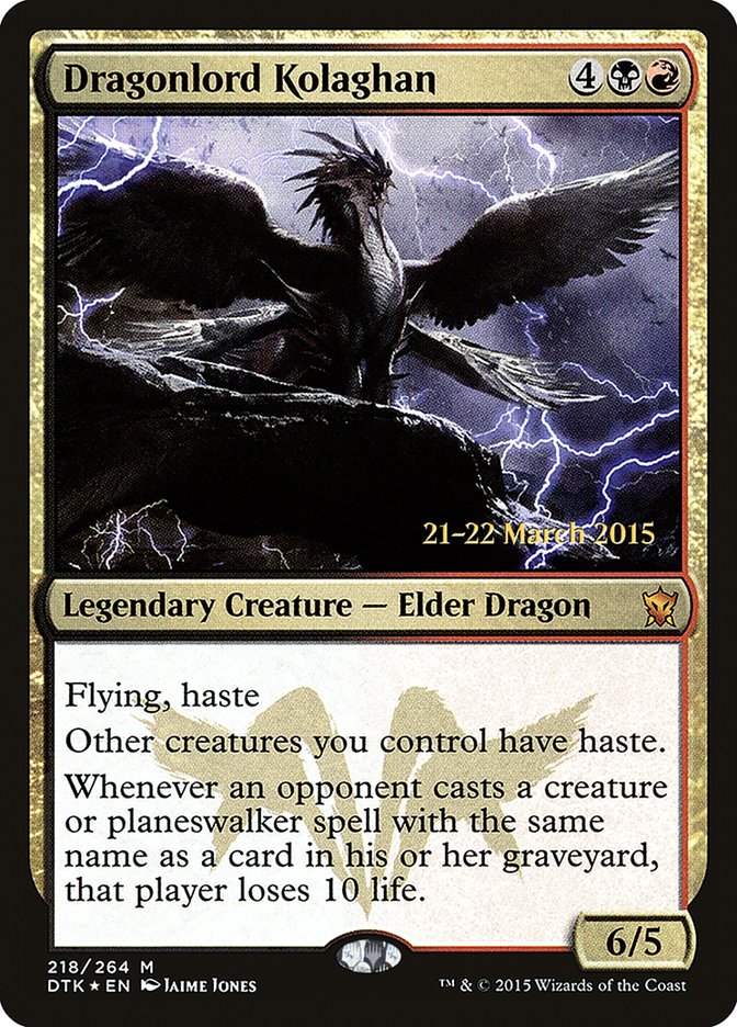Dragonlord Kolaghan [Dragons of Tarkir Prerelease Promos] | Deep Dive Games St. Marys