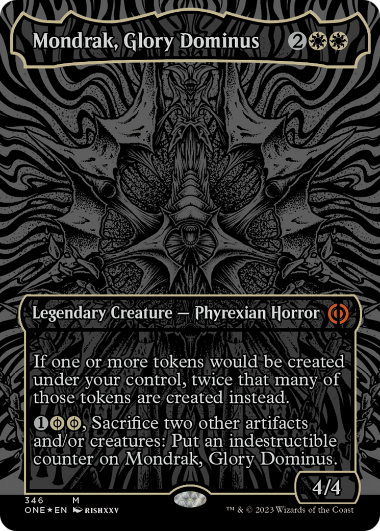 Mondrak, Glory Dominus (Oil Slick Raised Foil) [Phyrexia: All Will Be One] | Deep Dive Games St. Marys