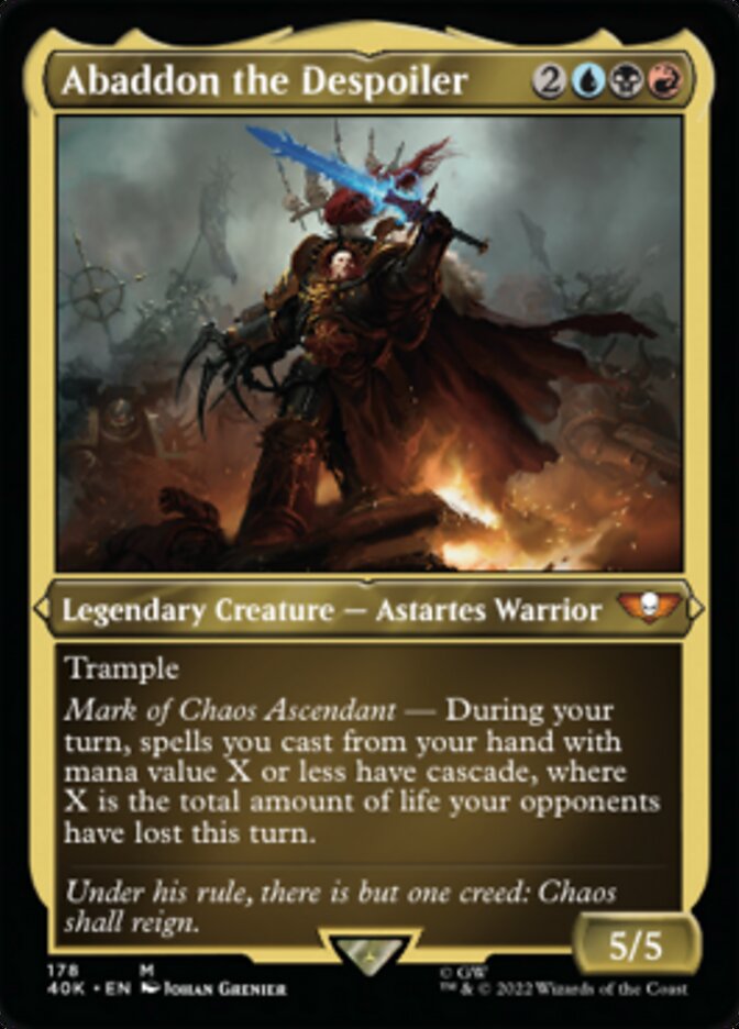Abaddon the Despoiler (Display Commander) (Surge Foil) [Warhammer 40,000] | Deep Dive Games St. Marys