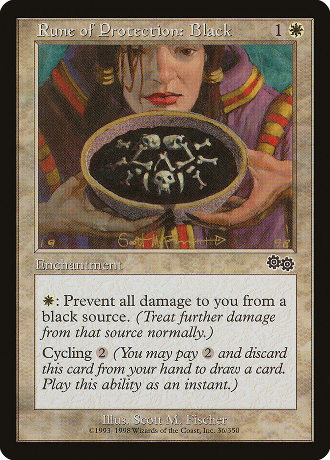 Rune of Protection: Black [Urza's Saga] | Deep Dive Games St. Marys