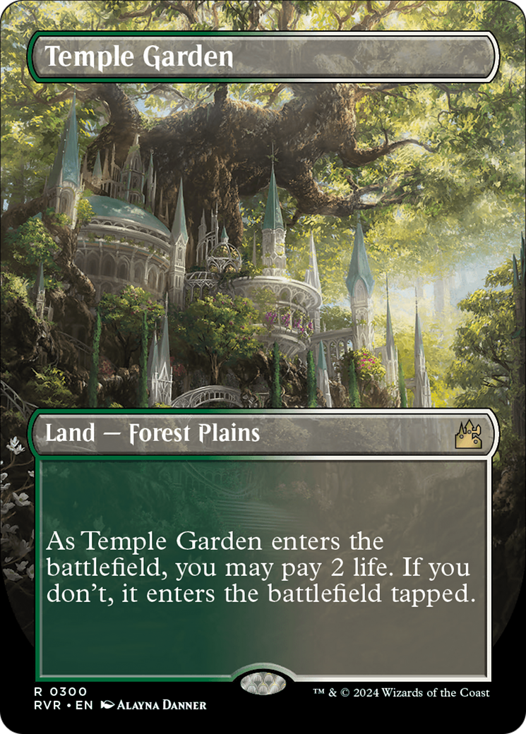 Temple Garden (Borderless) [Ravnica Remastered] | Deep Dive Games St. Marys